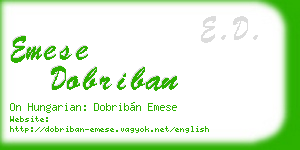 emese dobriban business card